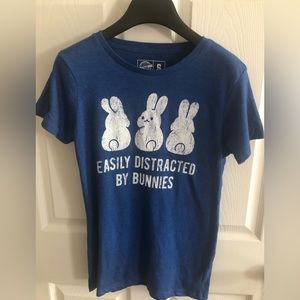 Adorable Bunny T-Shirt “Easily Distracted by Bunnies”